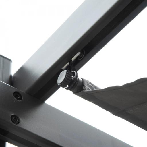 Pérgola de Jardín 3x3 m con Techo Retráctil Protección UPF30+ Drenaje Marco de Aluminio para Patio Exterior Gris Oscuro [3]