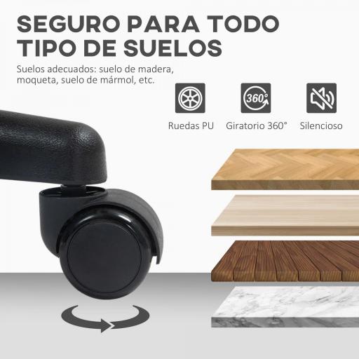 Silla de Oficina sin Brazos Silla de Escritorio Giratoria con Respaldo de Malla Transpirable Altura Ajustable Blanco [1]