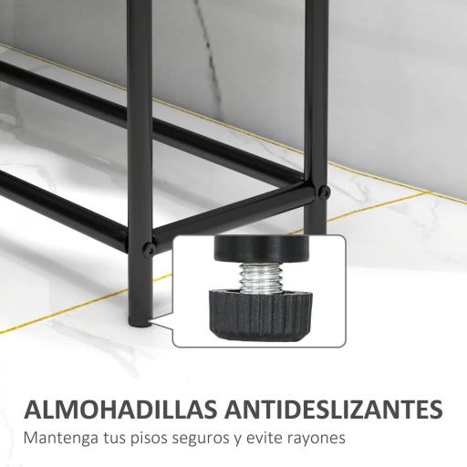 Toallero de Pie con 2 Barras y Marco Metálico Toallero de Baño Moderno 66x20x110 cm Negro [7]