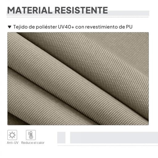 Toldo Vertical Exterior 200x305 cm Pantalla de Privacidad Enrollable Ajustable con Manivela Protección UV 40+ Arena [9]