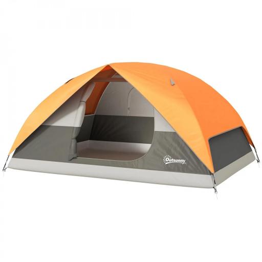 Tienda de Camping para 4 Personas Impermeable Fácil Instalación y Bolsa de Transporte Incluida 200x200x135 cm Gris [7]