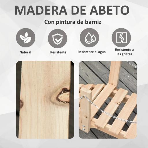 Puente de Jardín de Madera con Pasamanos Puente Decorativo para Estanque Carga 5 kg 100x32x48 cm Natural [6]