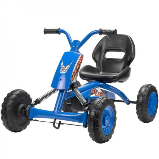Kart Pedales Go Kart con Ruedas PP Marco de Acero Carga 30 kg para Niños y Niñas de 2-5 Años Azul [10]