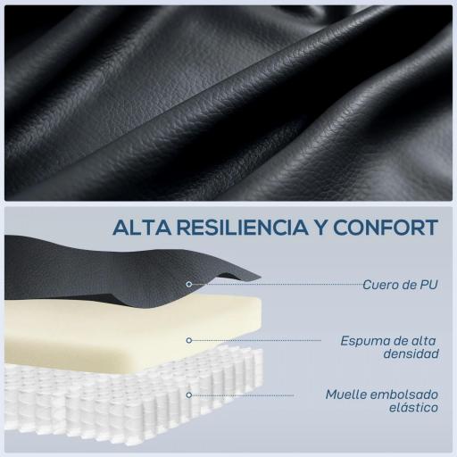 Sillón de Masaje Giratorio Sillón Relax Reclinable con 8 Puntos de Masaje Función de Calefacción 82x99x103 cm Negro [4]