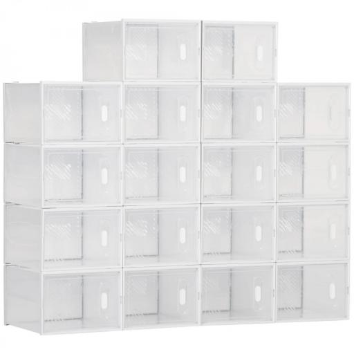 Organizador de Zapatos Modular Estantería Modulable con 18 Cubos Puertas Magnéticas 28x36x21 cm Transparente [8]