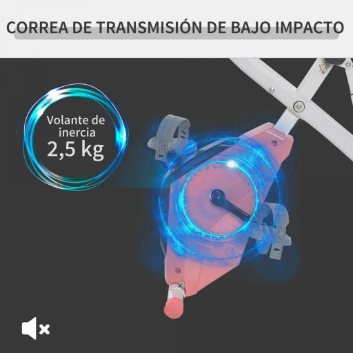 Bicicleta Estática Plegable 3 en 1 con Respaldo y 8 Niveles Resistencia Magnética, Bicicleta Estática para Casa Ajustable con Monitor LCD Volante Banda Sensor de Pulso Soporte de Teléfono Rosa [8]
