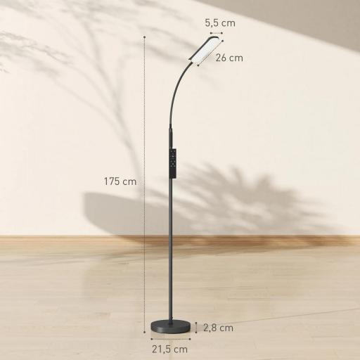 Lámpara de Pie LED Regulable con Temperaturas de Color Ajuste Continuo Control Remoto y Táctil Temporizador Negro [6]