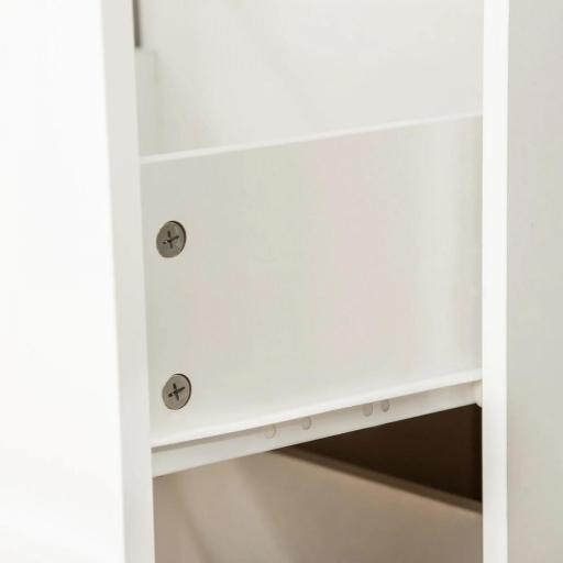 Cajonera de Oficina Mueble Auxiliar con 2 Cajones Cierre con Llave para Estudio Despacho 43x45x72 cm Blanco [6]