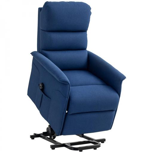 Sillón Relax Reclinable Eléctrico Levanta Personas con Mando a Distancia y Bolsillo Lateral Sillón Elevador Azul Oscuro [9]