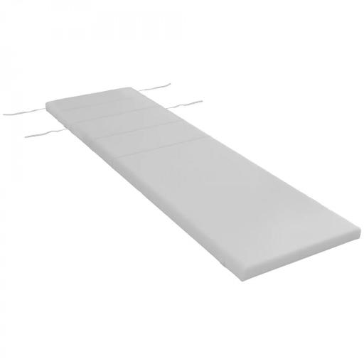 Cojín para Tumbona de Algodón 196x63x6 cm con Tela Hidrófuga Cojín de Asiento y Respaldo Gris Claro [7]
