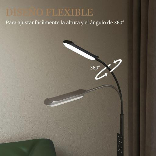 Lámpara de Pie LED Regulable con Temperaturas de Color Ajuste Continuo Control Remoto y Táctil Temporizador Negro [4]