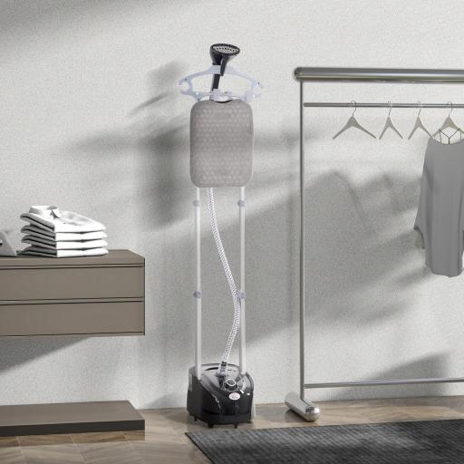 Plancha de Vapor Vertical 1950W 2 L con Temperatura Ajustable en 11 Niveles y Barra Telescópica Negro