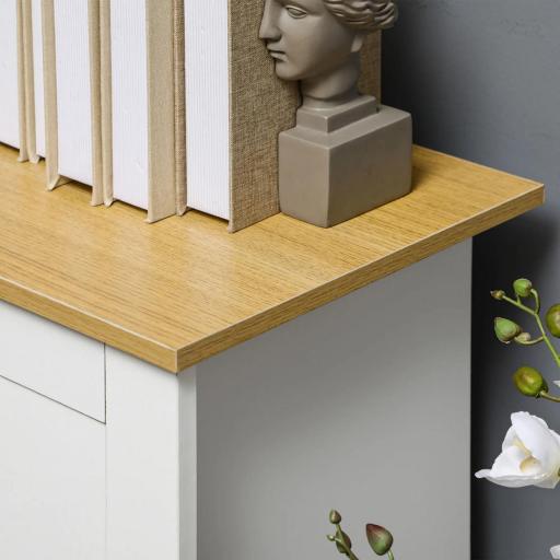 Aparador Compacto de Cocina Buffet Auxiliar de Comedor con Puertas y Cajones para Salón Entrada 78x35x80 cm Blanco [7]