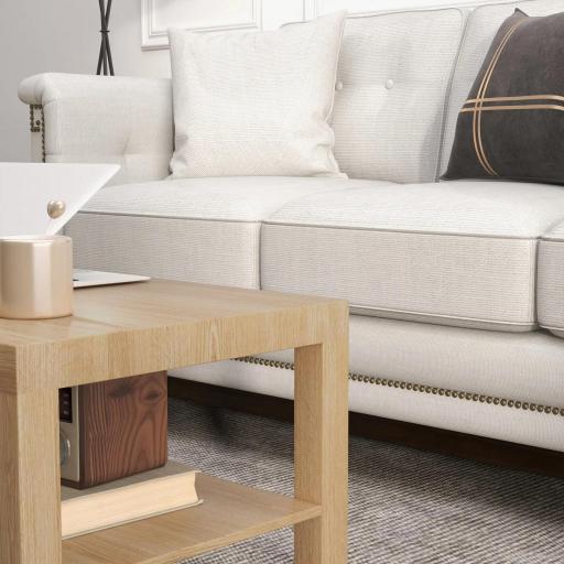 Mesa de Centro Moderna Mesa Baja con 2 Estantes de Almacenamiento Mesita para Salón Carga 20 kg 90x45x44,5 cm Natural [7]