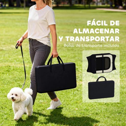 Parque Plegable para Perros y Gatos Corralito Portátil para Animales Pequeños Impermeable de Tela Oxford Ø90x41 cm Negro [2]