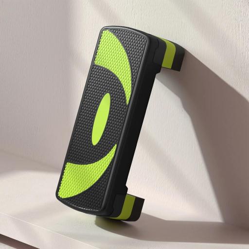 Step de Aeróbic para Fitness Antideslizante con Altura Regulable 3 Niveles 10/15/20 cm Carga 150 kg 80x31x20 cm Verde [6]