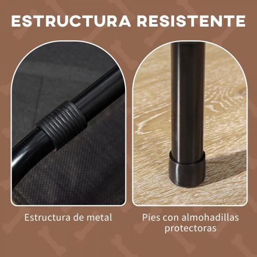 Cama Elevada para Mascotas con Toldo Extraíble Tela Transpirable para Interior y Exterior 122x92x108 cm Marrón [3]