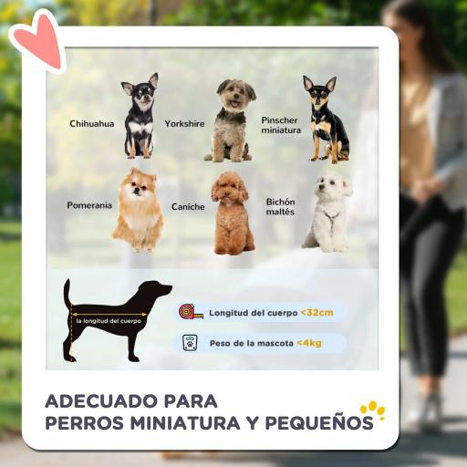 Carrito para Perros Pequeños con Ruedas Universales Cesta de Almacenaje Correas de Seguridad y Ventanas 67x45x96 cm Gris [5]