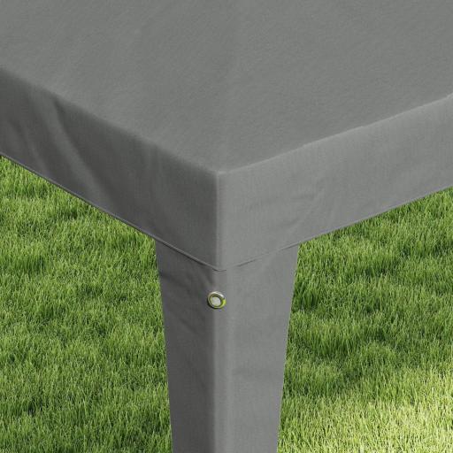Carpa Desmontable de Jardín 3x3 m Gazebo Cenador para Exteriores con 4 Orificios de Drenaje y Tubo de Acero Gris [7]