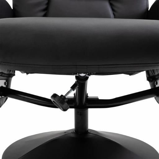 Sillón de Relax con Reposapiés Respaldo Reclinable hasta 145° para Salón Dormitorio Oficina 76x81x101 cm Negro [3]