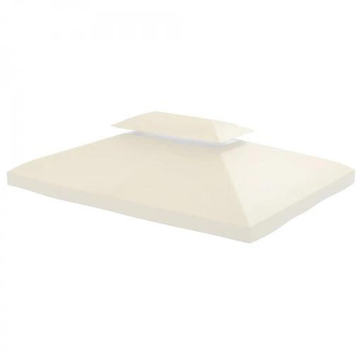 Techo de Repuesto para Cenador 4x3 m Cubierta de Repuesto con Techo Doble 10 Orificios de Drenaje y Protección UV Toldo de Recambio para Pabellón Gazebo Crema [8]