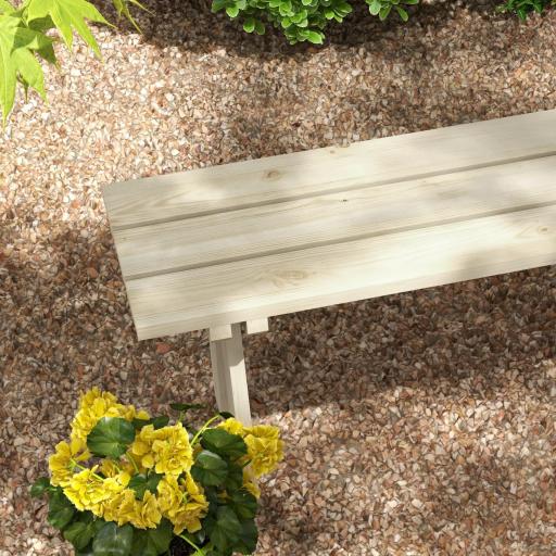 Banco de Madera de 2 Plazas Carga 220 kg Banco de Exterior para Jardín Patio Terraza 130x38x45 cm Natural [4]