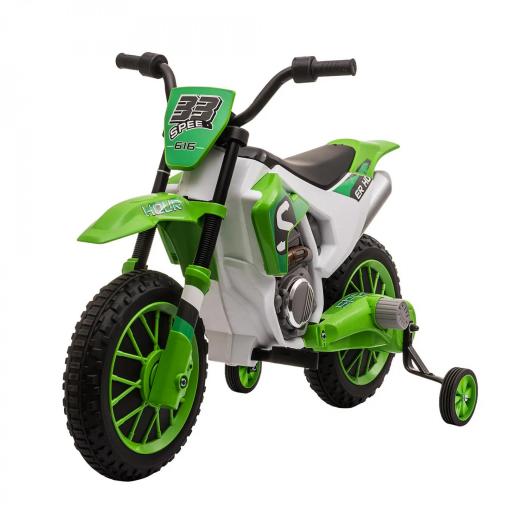 Moto Eléctrica para Niños de +3 Años 12V Moto de Juguete Infantil con 2 Ruedas de Equilibrio Velocidad 3-8 km/h Arranque Suave 106,5x51,5x68 cm Verde [9]