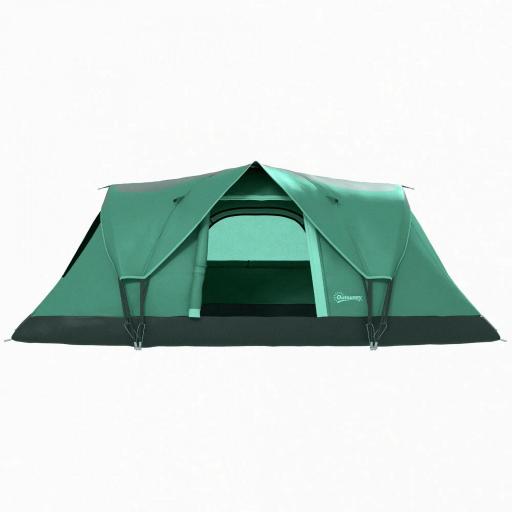 Tienda de Acampada para 5-6 Personas Impermeable 3000mm+ con Bolsa de Transporte y Gancho 455x220x180 cm Verde [8]