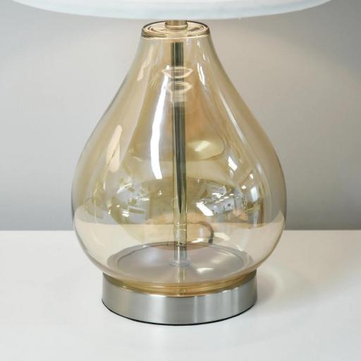 Juego de 2 Lámparas de Mesa Lámparas de Mesita de Noche con Casquillo de Lino E27 Máx. 40W para Salón Ø30x56 cm Blanco [7]