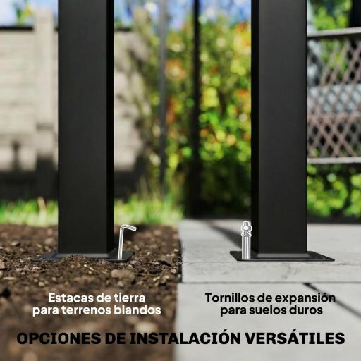 Pérgola de Jardín 6x3 m Gazebo con Techo Retráctil de Poliéster Resistente a los Rayos UV Gris Oscuro [3]