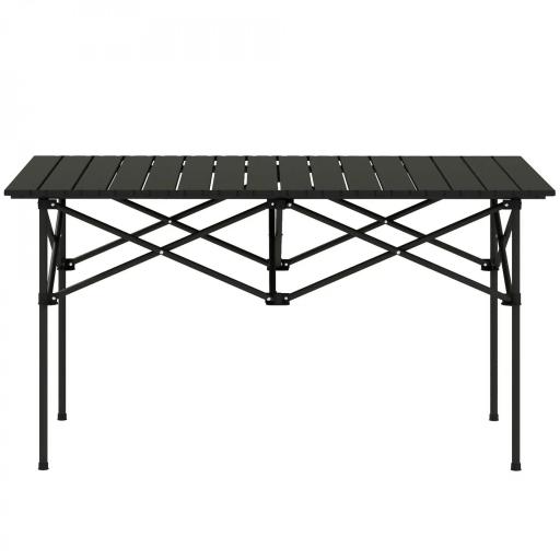 Mesa de Camping Plegable con Encimera Enrollable y Bolsa Mesa de Pícnic Portátil para Acampar 95x55x50cm Negro [9]