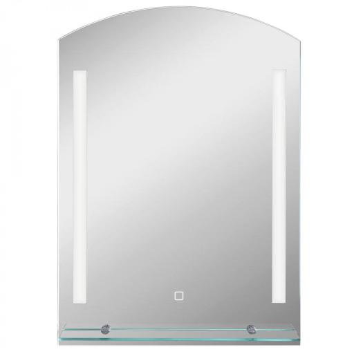 Espejo de Baño con Luces LED 70x50 cm Interruptor Táctil Iluminación Regulable y Estante de Vidrio Plata [7]