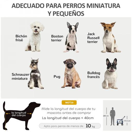 Cochecito para Perros Plegable con Vagón Desmontable 4 Puertas con Cremallera 2 Correas de Seguridad y Cojín Azul [2]