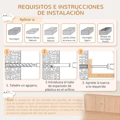 Árbol para Gatos de Pared 38x30x149 cm con Múltiples Plataformas de Madera Cueva Cama Superior Cojín Extraíble Postes Rascadores de Sisal Torre para Escalar Beige y Roble [2]