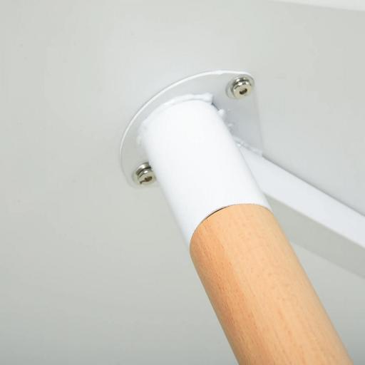 Mesa de Comedor Estilo Nórdico Mesa de Cocina con Patas de Madera de Haya Estructura de Metal 120x60x75 cm Blanco [3]