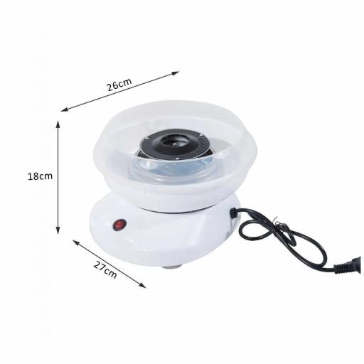 Máquina de Algodón de Azúcar de Uso doméstico de Polipropileno Acero Inox. y Aluminio 450W-550W 27x26x18cm Blanco [1]