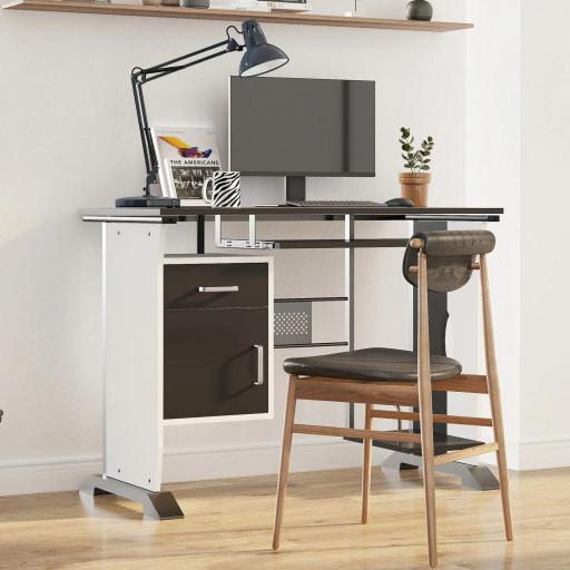 Mesa de Ordenador PC Despacho Escritorio 100x52x75cm Oficina Mobiliario Madera [4]