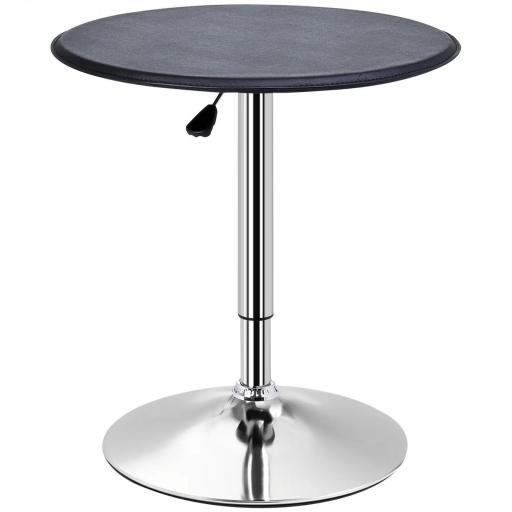 Mesa de Bar con Altura Ajustable Giratoria 360° con Base Redonda Mesa Alta Moderna para Cocina Ø63x67-93 cm Negro [7]