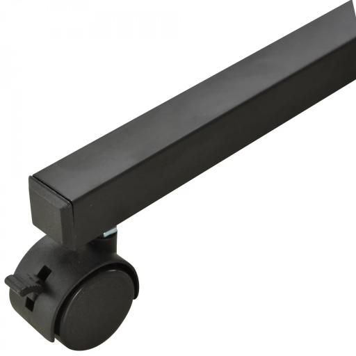 Mesa Auxiliar con Ruedas 80x40 cm Mesa para Sofá en Forma de C con Altura Ajustable 3 Niveles de 72-82 cm Marco de Metal para Salón Cocina Negro [7]