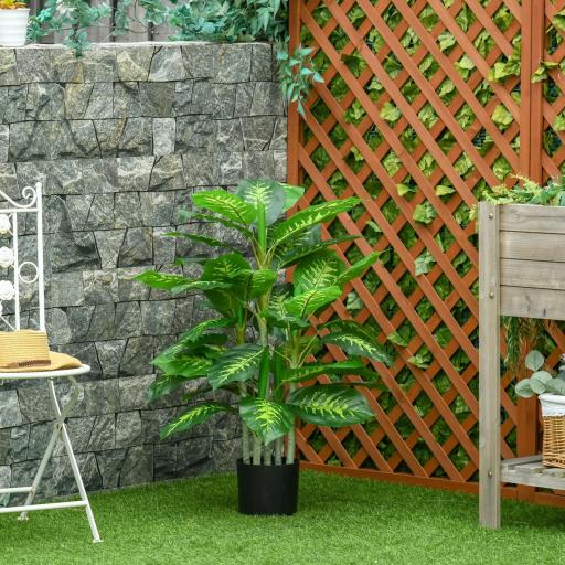 Aglaonema Artificial Planta Sintética de 95 cm con 42 Hojas Decoración para Hogar Oficina Verde [6]