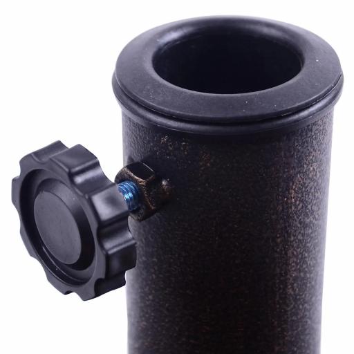 Base para Sombrilla de Jardín Peso Neto 19 kg Soporte de Parasol Apto para Mástil de 38mm/48mm Resina para Terraza Patio Exterior Ø54,5x34 cm Bronce [6]