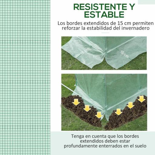 Plásticos para Invernaderos 3x2x2 m Cubierta de Repuesto para Invernadero de Polietileno con 6 Ventanas y Puerta Enrollable Protección de Plantas para Jardín Verde [2]
