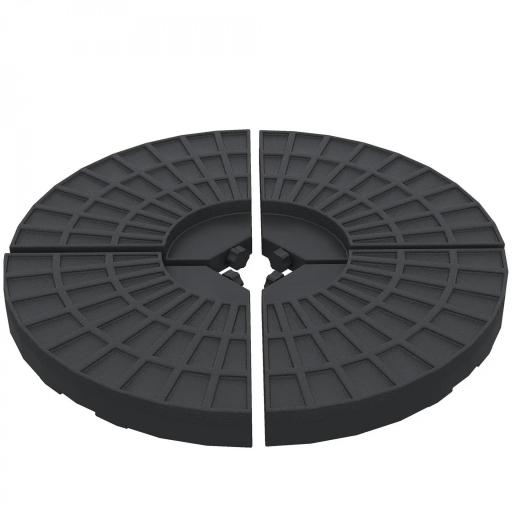 Peso para Base de Sombrilla de 4 Piezas Rellenable de Agua 52 Litro Arena 60 kg o Mixto 70 kg para Base Cruzada Negro [5]