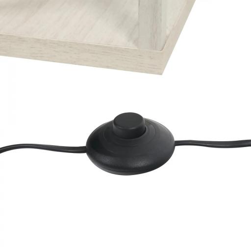 Lámpara de Pie con Estantes de Almacenaje, Lámpara de Madera Moderna, Bombilla E27, para Salón, Dormitorio, Oficina, Roble [7]