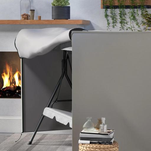 Funda para Balancín de Jardín con Cremallera Cubierta para Muebles de Exterior 205x124x164 cm Gris Claro [4]