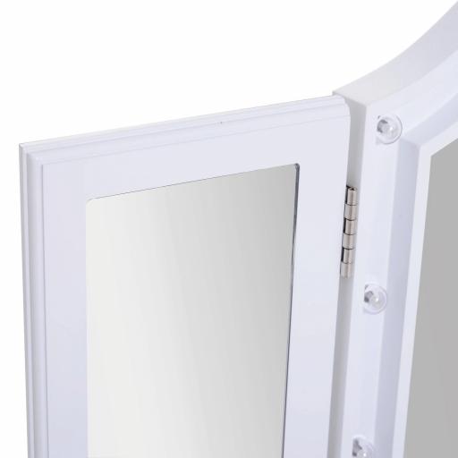 Espejo de Maquillaje con Luz LED Plegable Espejo Triple de Mesa Regalo Original para Mujer Cargo con Batería Espejo Cosmético con Iluminación 73x53.5x4.5cm [3]