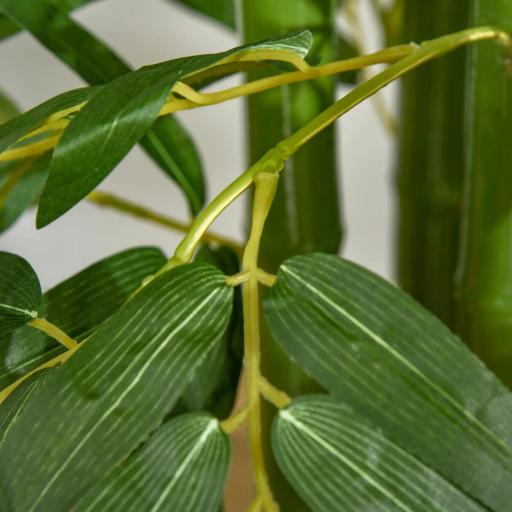 Árbol de Bambú Artificial Planta Artificial con 975 Hojas y Maceta Decorativa para Hogar Salón 160 cm Verde [6]