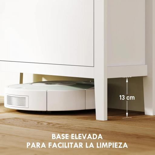 Zapatero Estrecho con 2 Compartimentos y Tiradores de Cuero PU para Pasillos y Recibidores 80x24x95,5 cm Blanco y Madera [5]
