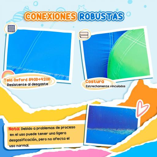 Castillo Inflable para Niños +3 Años con Tobogán Trampolín Piscina y Bolsa de Transporte 330x245x215 cm Multicolor [6]