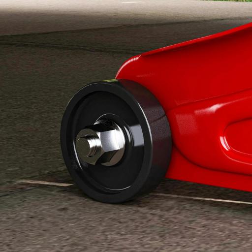 Gato Hidráulico de 2 Toneladas con Altura Ajustable 12-30 cm y 4 Ruedas para Apoyar Coches Rojo y Amarillo [4]